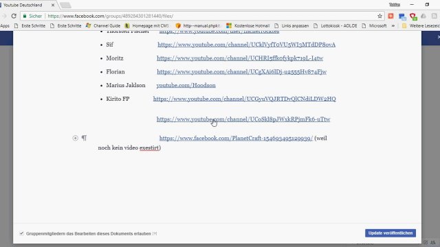 Tutorial: YouTube Channel in die Facebook Gruppe "YouTube Deutschland" eintragen