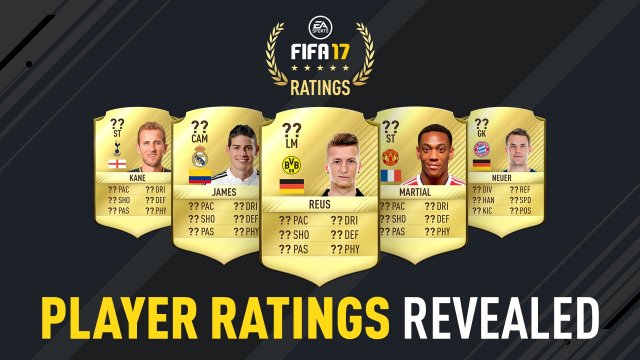 FIFA 17 Player Ratings Revealed - James, Reus, Neuer, Kane, Martial