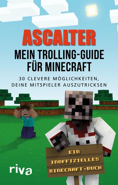 Siegessicher schaut Ascalters Minecraft Avatar einen durch das Cover an